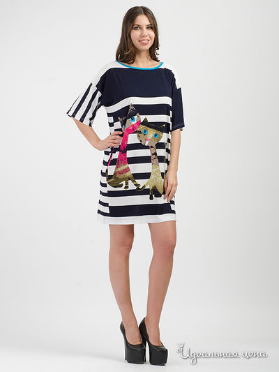 Платье Adzhedo, цвет синяя/белая полоса/