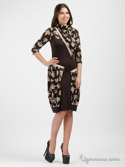 Платье Adzhedo, цвет коричневый/кленовый лист