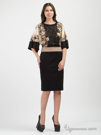 Платье Adzhedo, цвет черный, бежевый