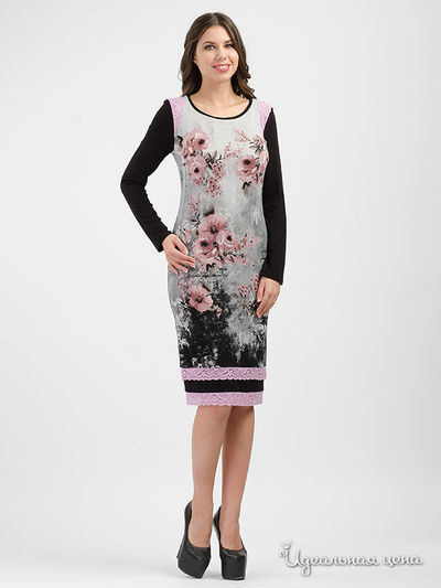 Платье Adzhedo, цвет серый, розовый