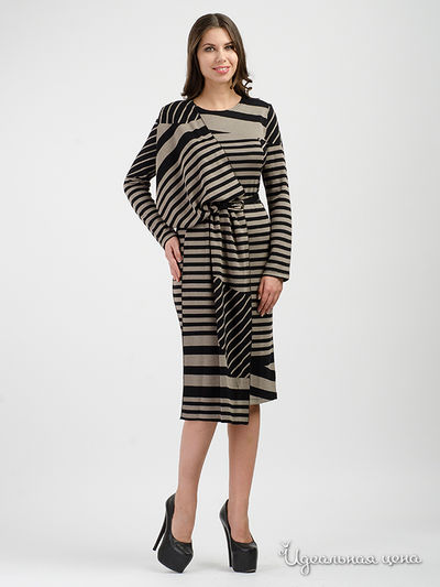 Платье Adzhedo, цвет черный, золото, полоса