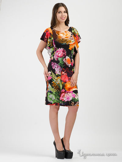 Платье Adzhedo, цвет черный/цветы букет