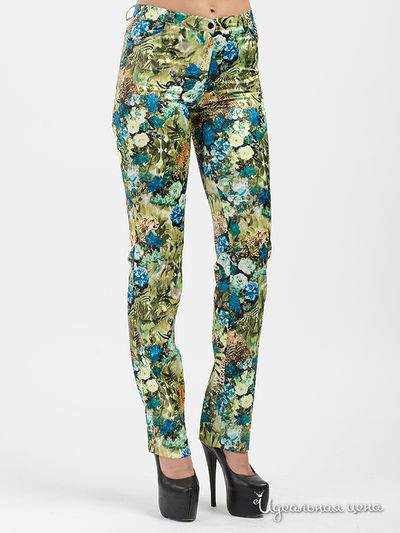 Джинсы Adzhedo, цвет зеленый с лео