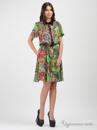 Платье Adzhedo, цвет зеленые круги