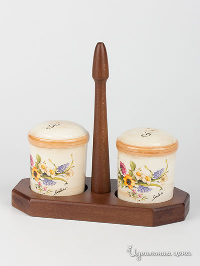 Набор для специй на деревянной подставке LCS, цвет Мультиколор