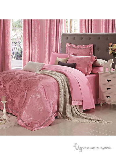 Комплект постельного белья, Евро Buenas noches, цвет розовый