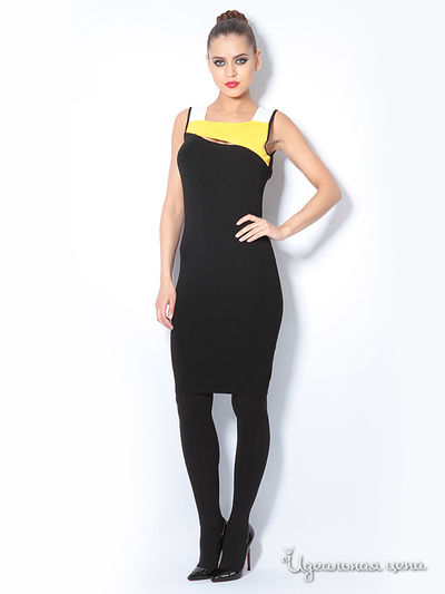 Платье Waggon Paris, цвет черный, желтый