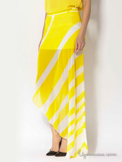 Юбка Waggon Paris, цвет желтый, белый