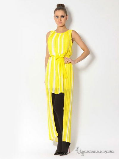 Платье Waggon Paris, цвет желтый, белый