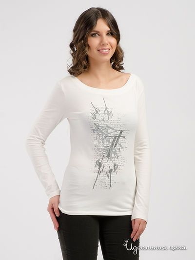 Лонгслив TRUSSARDI, цвет молочный, принт