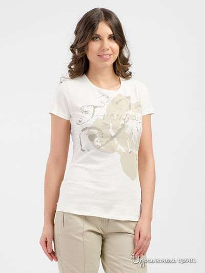 Футболка TRUSSARDI, цвет молочный, принт