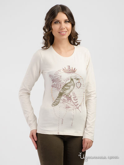 Лонгслив TRUSSARDI, цвет молочный, принт