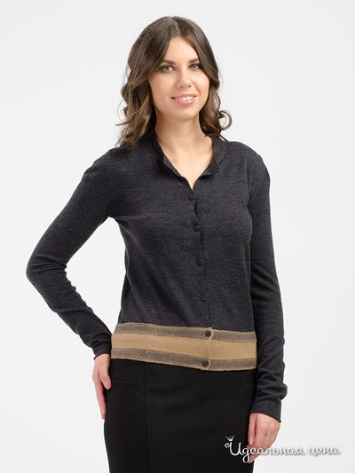 Кардиган TRUSSARDI, цвет темно-серый, принт