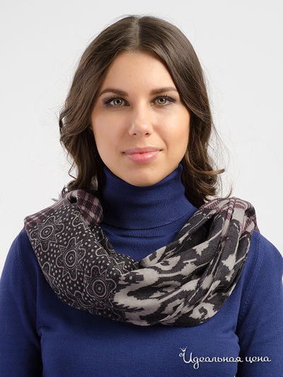 Шарф TRUSSARDI, цвет черный, лиловый, принт