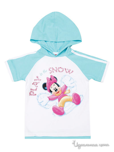 Футболка PlayToday, цвет белый, бирюзовый