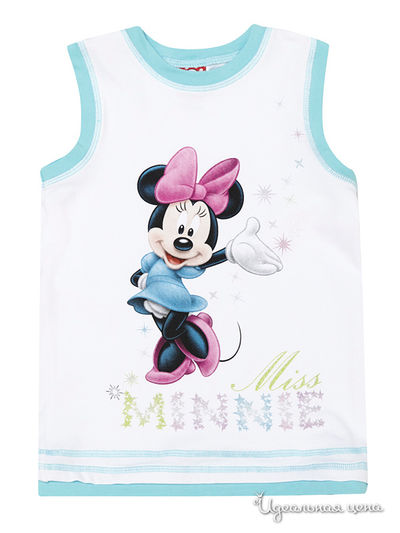 Майка PlayToday, цвет белый, бирюзовый