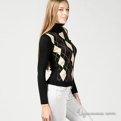 Свитер Sergio Falconi, цвет цвет черный / белый / коричневый