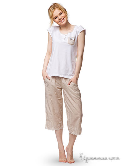 Пижама Aqua, цвет бежевый, белый