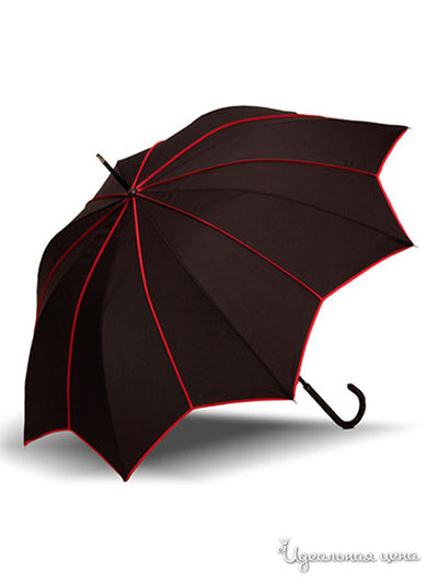 Зонт Isotoner, цвет черный, фуксия