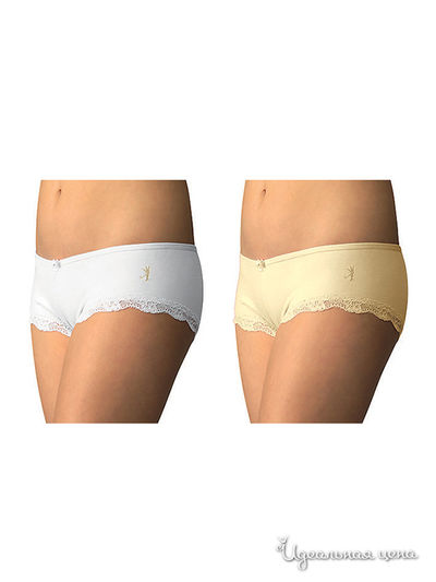 Трусы, 2 шт Arina, цвет белый, бежевый