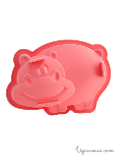 Форма для выпечки "Бегемотик", 9x12x4 см Regent, цвет розовый