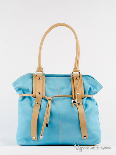 Сумка Di Gregorio, цвет бежевый/голубой