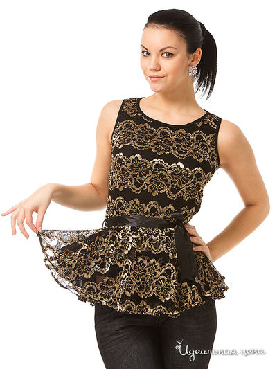 Блуза Kei Kei, цвет черный с золотым