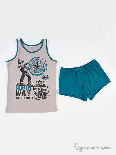 Комплект Апрель, цвет "Альпинист" беж+морская волна Печать: Альпинист