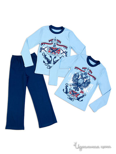 Комплект Апрель, цвет "Андреевский флаг" голубой+темно-синий Печать: Орел+Якорь