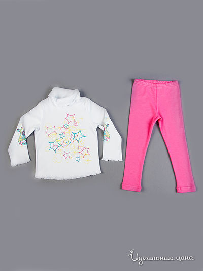 Комплект Апрель, цвет "Звездопад" белый+малина Печать: Звезды