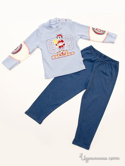 Комплект Апрель, цвет "Кот-хоккеист" голубой+серо-синий