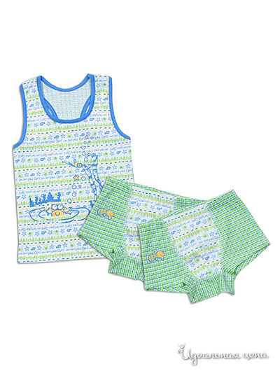 Комплект Апрель, цвет "Морские мотивы" голубой+клетка