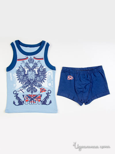 Комплект Апрель, цвет "Флот" голубой+темно-синий Печать: Герб