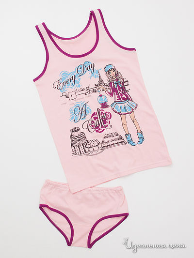 Комплект Апрель, цвет "Французская" розовый Печать: Париж