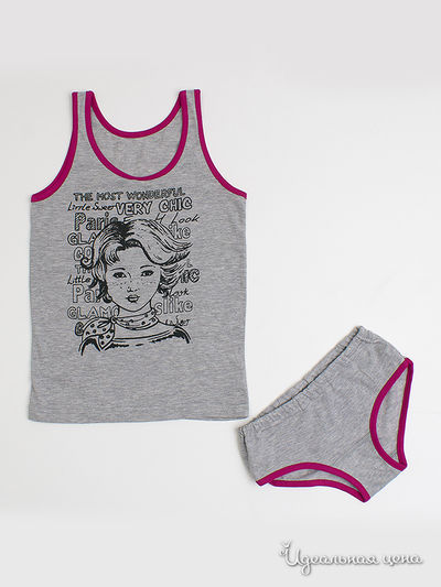 Комплект Апрель, цвет "Французская" серый Печать: Французская подружка