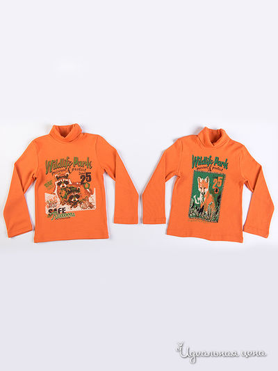 Комплект Апрель, цвет оранжевый+темно-оранжевый Печать: Лисенок+Еноты
