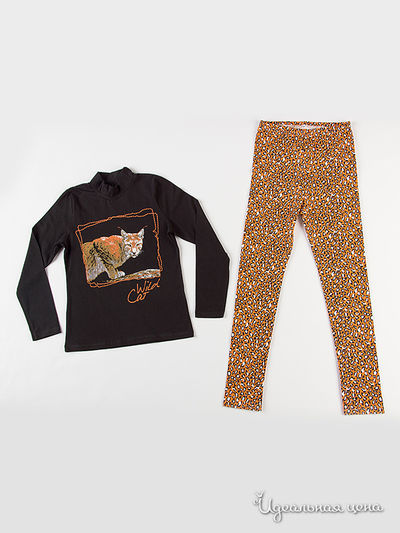 Комплект Апрель, цвет черный+леопард Печать: Рысь