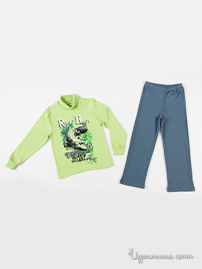 Комплект Апрель, цвет светло-зеленый+серый Печать: Крокодил