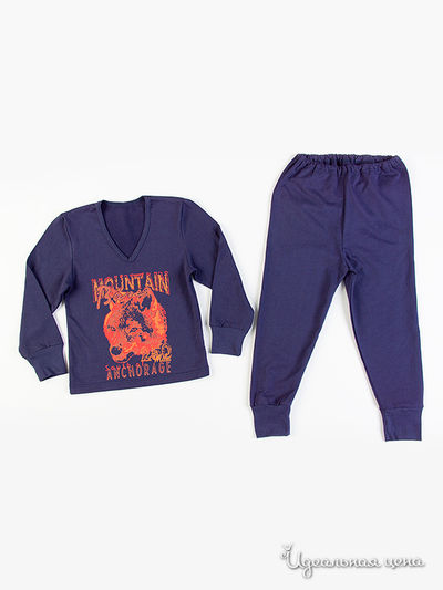 Комплект Апрель, цвет синий Печать: Волчий оскал