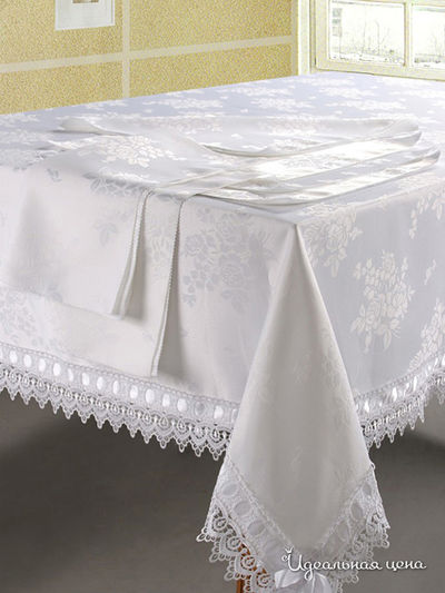 Набор: скатерть (180х500), салфетки (40х40) Softline, цвет белый