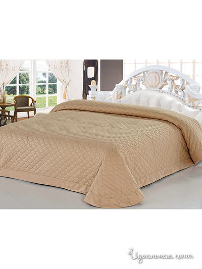 Покрывало стёганое, 240х260 Softline, цвет светло-оранжевый