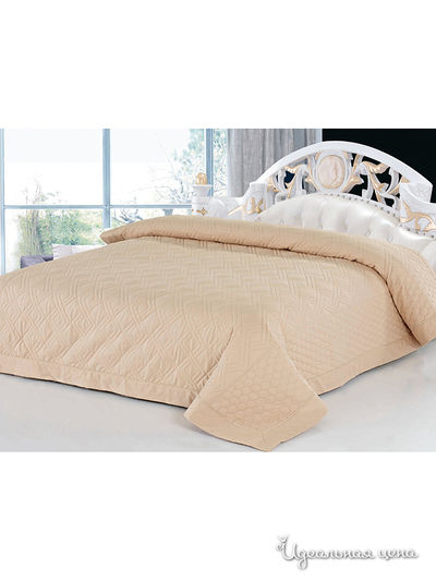 Покрывало стёганое, 220х240 Softline, цвет светло-оранжевый