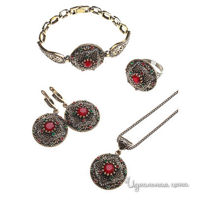 Комплект Migura, цвет бронзовый с чернением,зеленый,красный