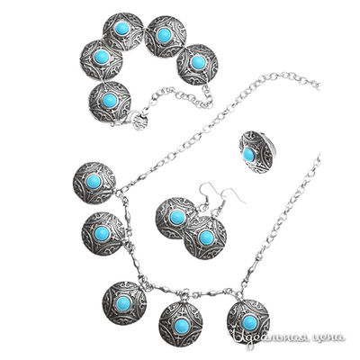 Комплект Migura, цвет серебряный с чернением,голубой