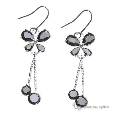 Серьги Migura, цвет серебряный,черный