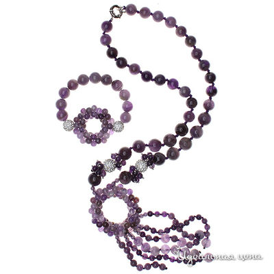 Комплект: колье, браслет Migura, цвет фиолетовый