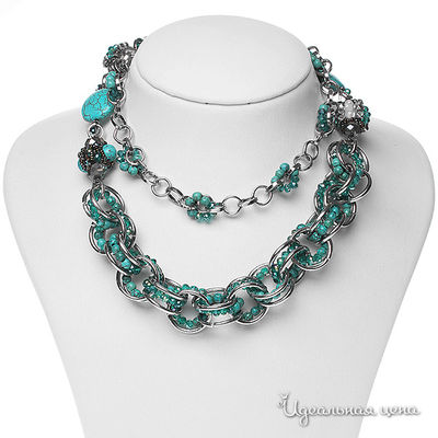 Бусы Migura, цвет серебрянный,голубой