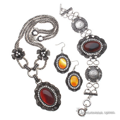 Комплект: колье, браслет, серьги Migura, цвет коричневый