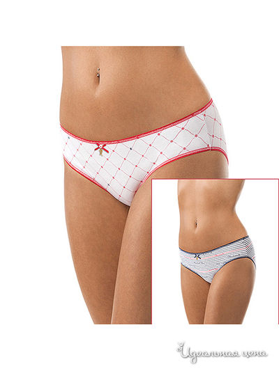 Трусы-слипы, 2 шт Charmante, цвет красный, синий