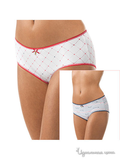 Трусы-шортики, 2 шт Charmante, цвет красный, синий